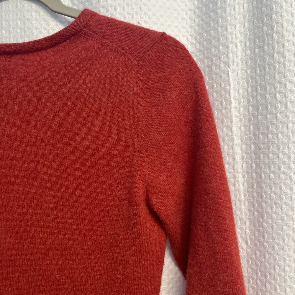 Mont Rouge 100%‎ Cashmere Brick Red Crew Neck Sweater Classic Small Autumn - Picture 2 of 5